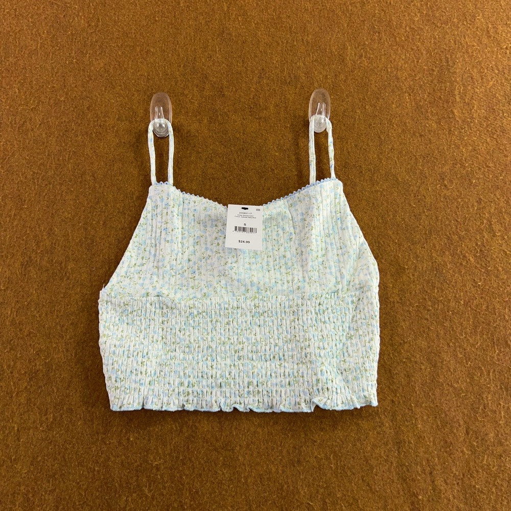 Cotton On Womens Small Blue Chloe Shirred Ditsy Floral Cami Tank Top NWT